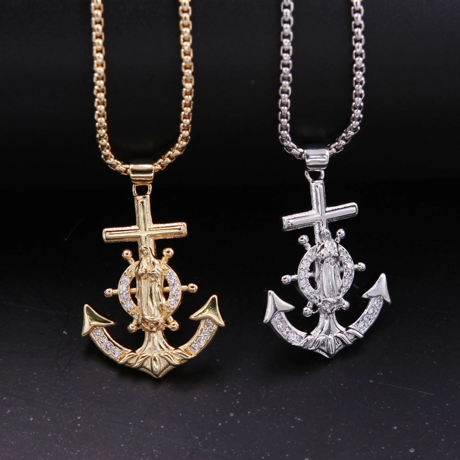Simple Style Anchor Copper Polishing Plating Zircon-Bijou Crush