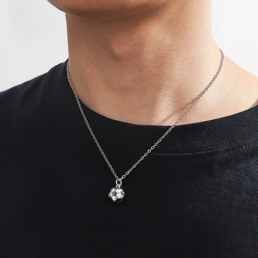 Casual Basketball Football Stainless Steel Enamel Unisex Pendant Necklace-Bijou Crush