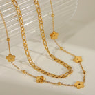 French Vibes: Heart, Flower, and Butterfly Layers – Gold-Plated Stainless Steel Necklaces-Bijou Crush