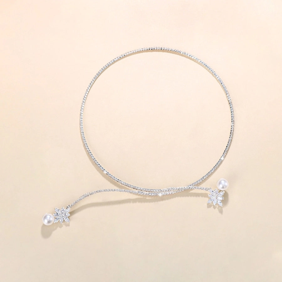 Geometric Bloom Choker – Elegant Rhinestones with Alloy Shine-Bijou Crush
