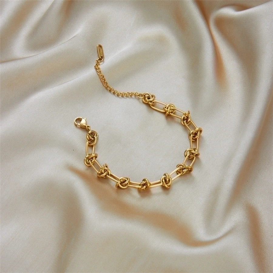 Classic Style Solid Color 304 Stainless Steel Plating Gold Necklace-Bijou Crush