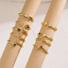 Simple Style Commute Square Copper Plating Inlay Zircon 18K Gold Plated Open Ring-Bijou Crush