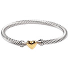 Titanium Steel Simple Style Heart Shape Plating Bangle Bracelet-Bijou Crush