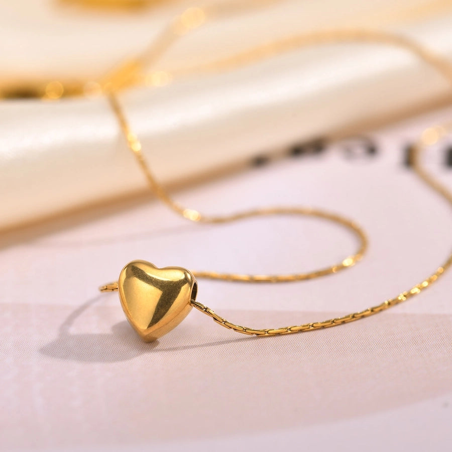 18K Gold Sweetheart Pendant - Stainless Steel Drip with Major Heart Energy-Bijou Crush