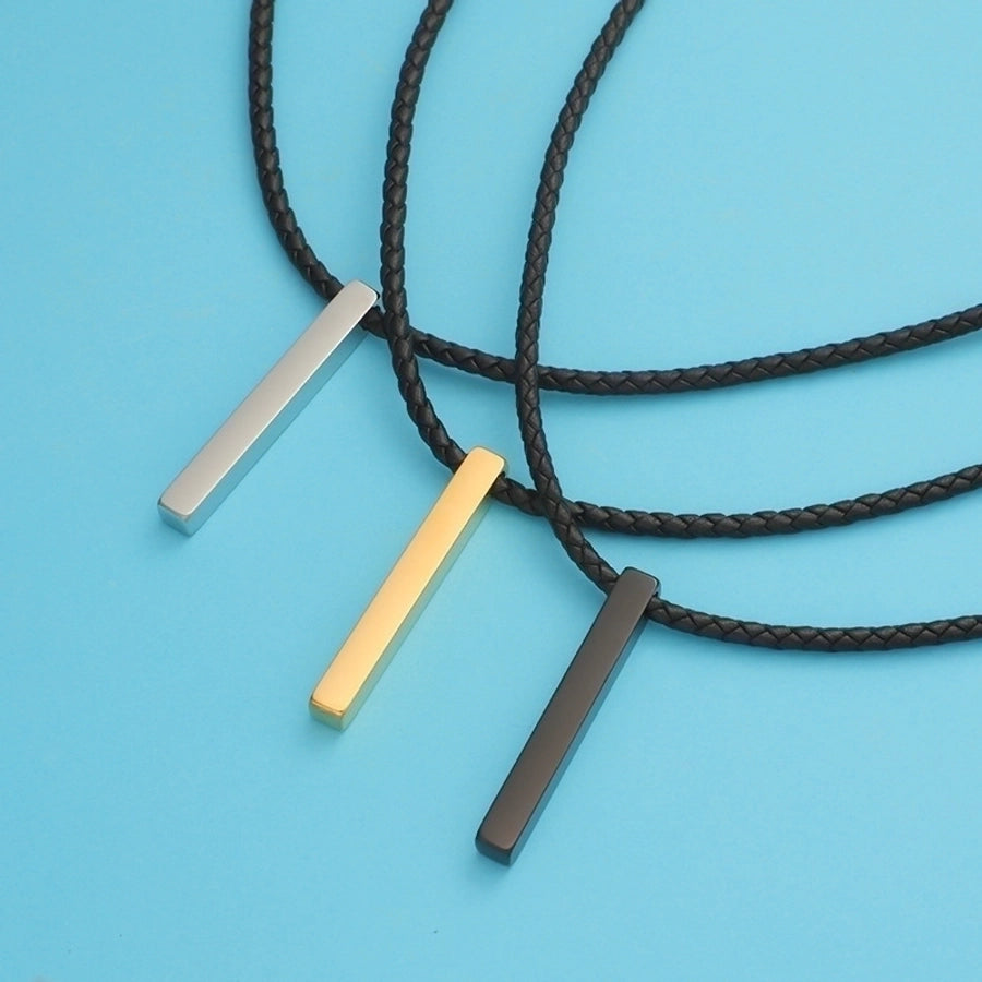 Men's Rectangle Stainless Steel Plating None 18K Gold Plated Unisex Pendant Necklace-Bijou Crush