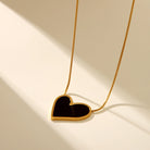Classic Style Heart Shape 304 Stainless Steel Titanium Steel 18K Gold Plated Pendant Necklace-Bijou Crush