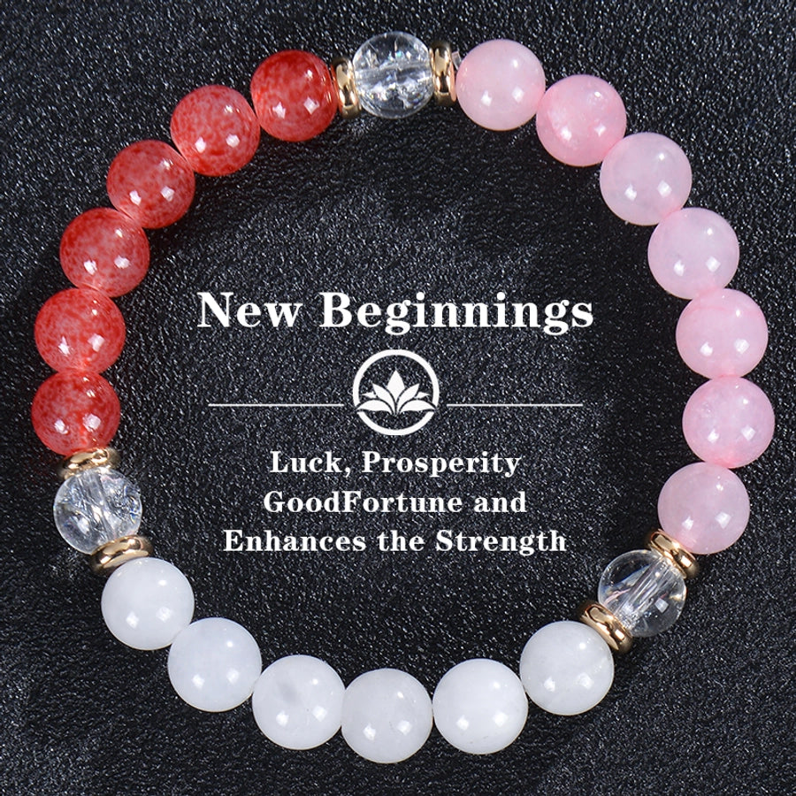Handmade Natural Stone Bracelet – Timeless Round Gem Elegance-Bijou Crush