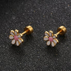 Simple Style Flower 304 Stainless Steel No Inlaid Earrings Ear Studs-Bijou Crush