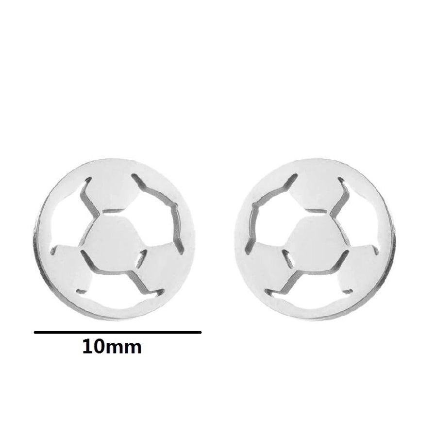 Fashion Letter Skates Ball Stainless Steel Plating Ear Studs-Bijou Crush