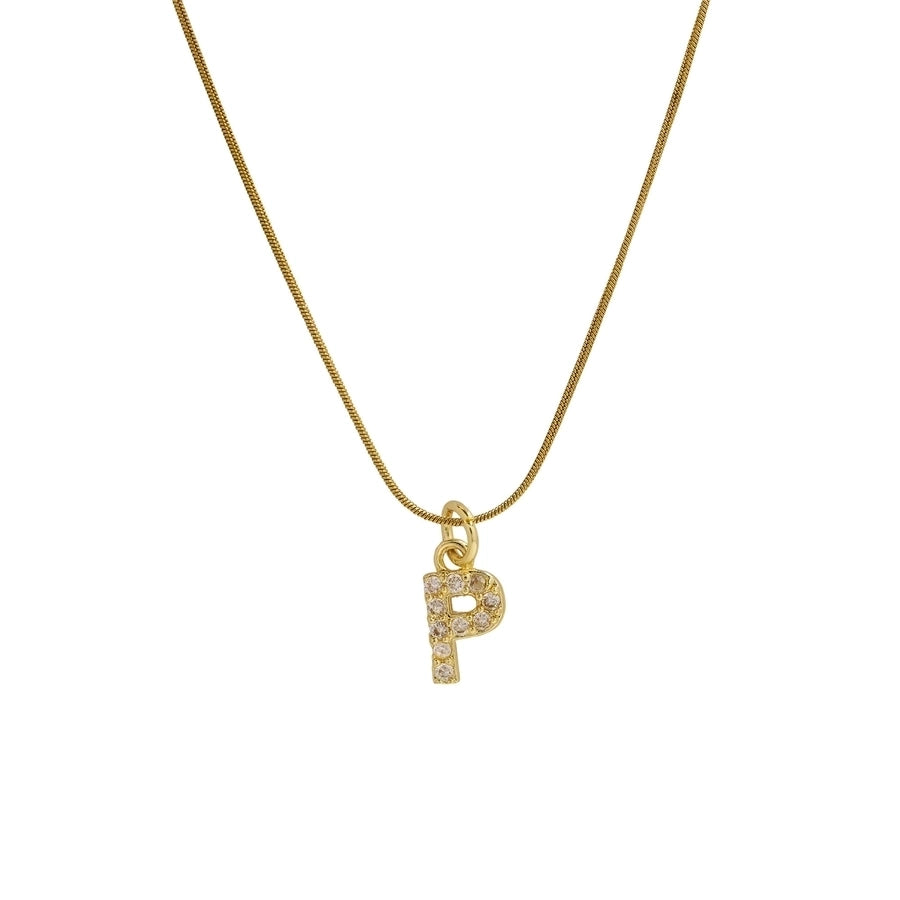Blingy Letter Charm Snatched Snake Chain Necklace-Bijou Crush