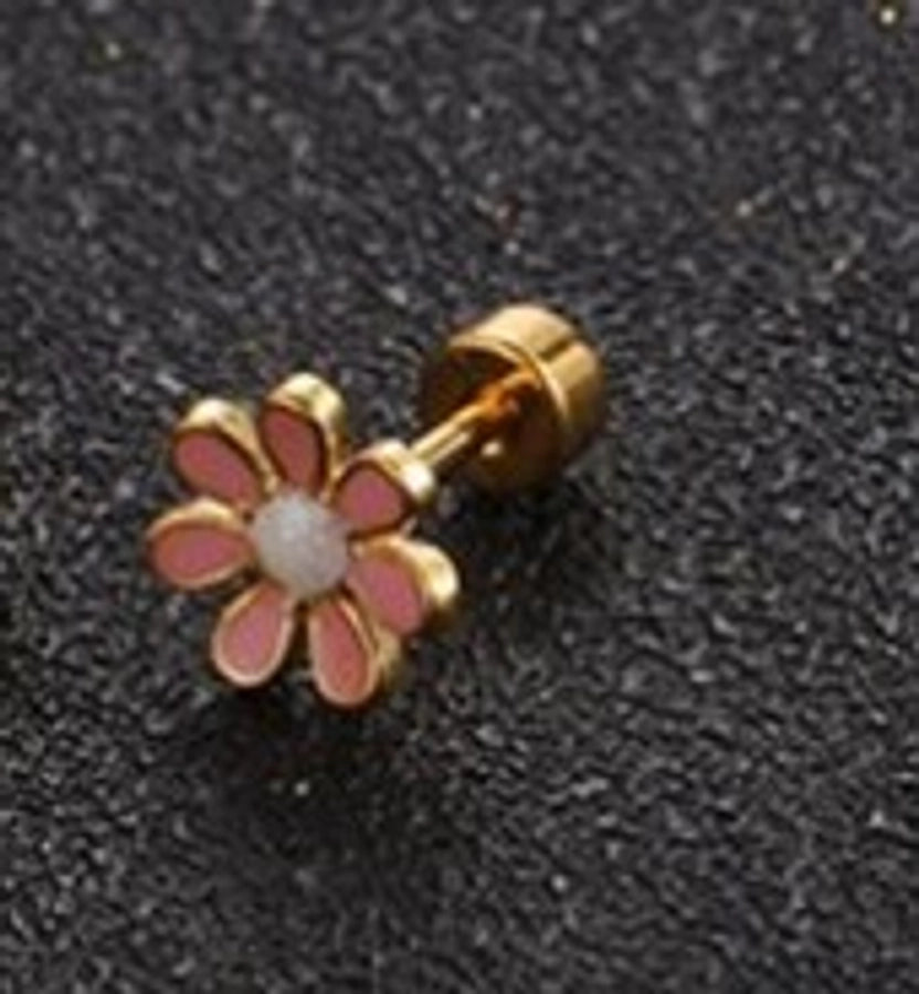Simple Style Flower 304 Stainless Steel No Inlaid Earrings Ear Studs-Bijou Crush
