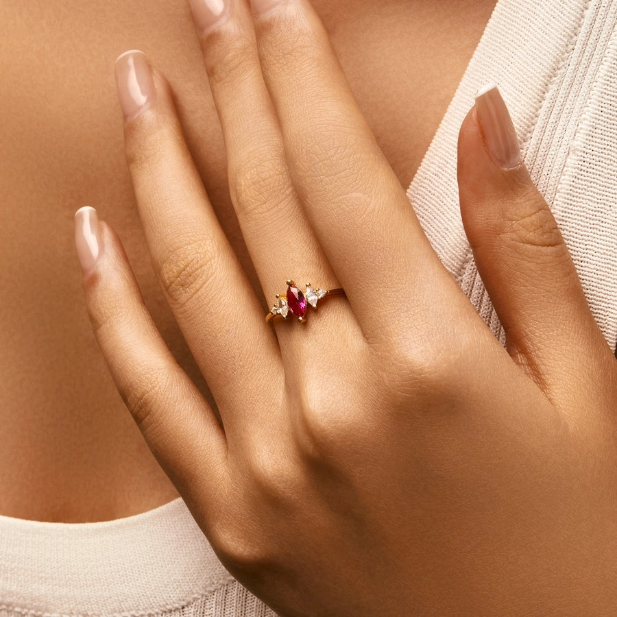 14K Gold Plated 925 Sterling Silver Zircon Geometric Rings-Bijou Crush
