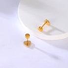 Heart Shape 201 Stainless Steel 18K Gold Plated Ear Studs Earrings-Bijou Crush