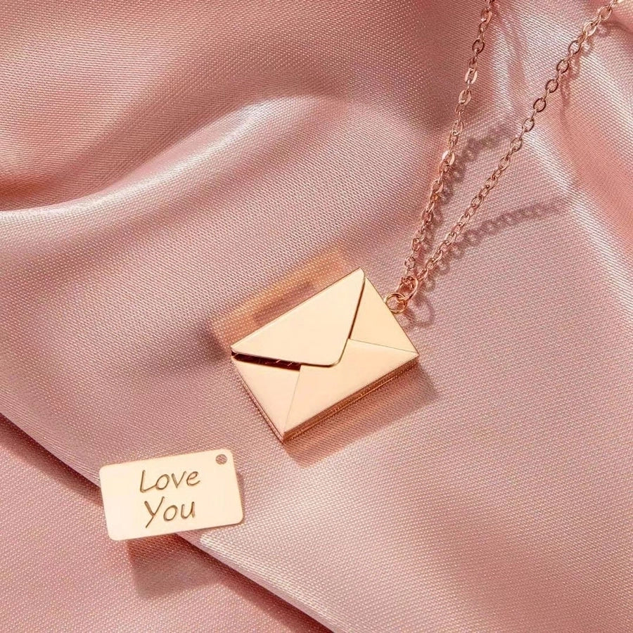 Fashion Envelope Stainless Steel Titanium Plating Pendant Necklace-Bijou Crush