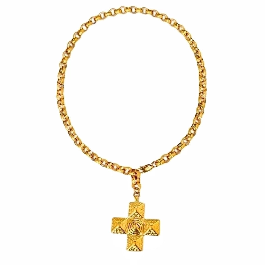 Retro Cross Pendant Necklace – 18K Gold-Plated Titanium Steel Classic-Bijou Crush