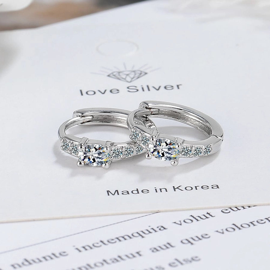 Dainty Rose Gold & White Gold Zircon Stud Earrings – Sweet & Simple Vibes-Bijou Crush