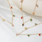 Casual Geometric Multi-Charm Necklace in 18K Gold-Plated 304 Stainless Steel-Bijou Crush
