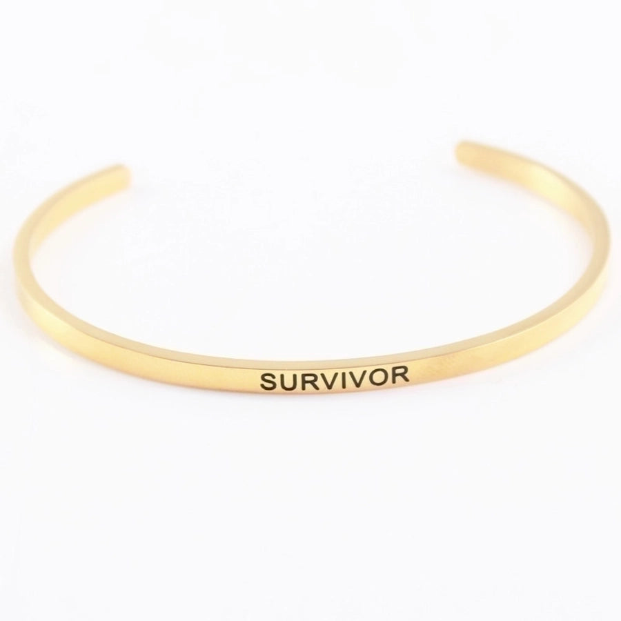 Quotes Letter Bracelet Bangle – 304 Stainless Steel-Bijou Crush