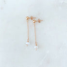 Rose Gold Moonstone Earrings-Bijou Crush