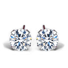 Simple CZ White 925 Sterling Silver Round Studs Earrings-Bijou Crush